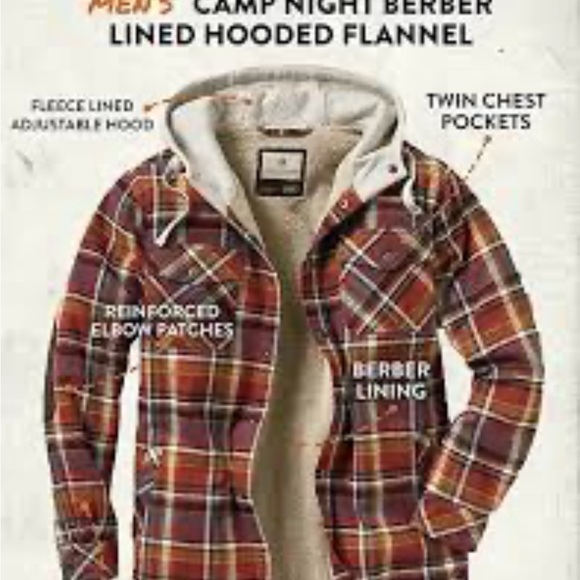 Legendary Whitetails Red Plaid Hooded Snap Down Shirt Jacket - Picture 4 of 17
